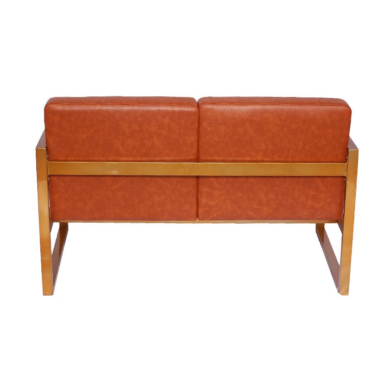 Waiting Room Simple Design Office Sofa lounge Retro Style Modern Brown Leather Sofas