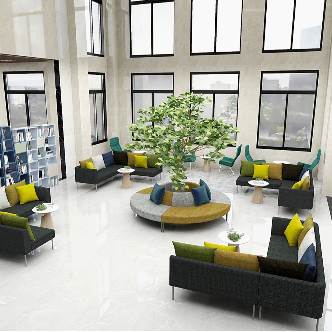 High-End round Modular Sectional Sofa Set Office & Living Space Furniture for Hotels Schools Living Rooms Fabric Sponge Filling