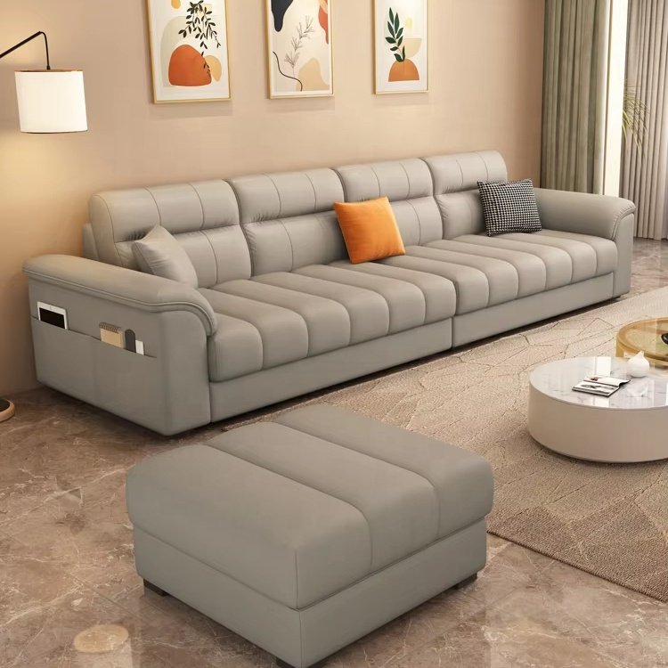 Customizable Multi-Person Three Seat Sofa Set Family-Friendly Living Room Furniture for Apartment Use Made of Durable Cloth