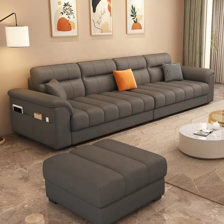 Customizable Multi-Person Three Seat Sofa Set Family-Friendly Living Room Furniture for Apartment Use Made of Durable Cloth