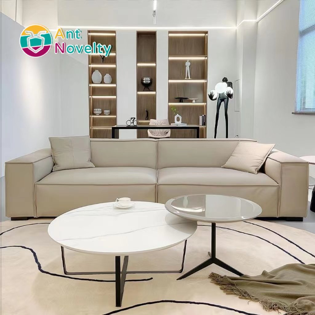 Antnovelty Modern Minimalist Mario Bellini Sofa with Leather Modules for Living Room Lounge Area or Outdoor Furniture