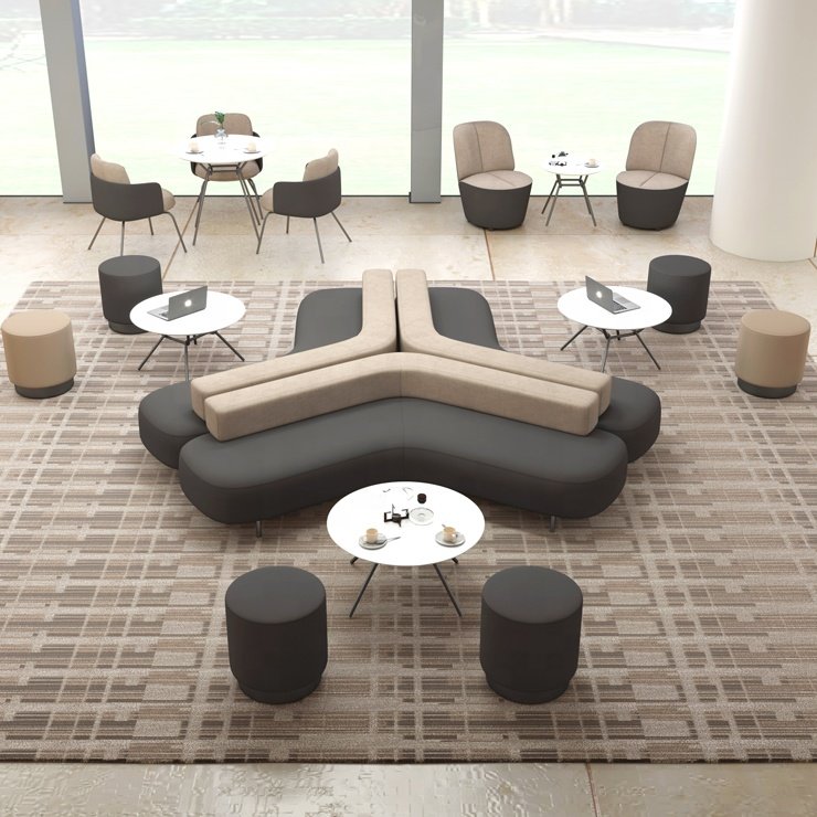 executive office reception sofa, 3 seater sofa for office use
