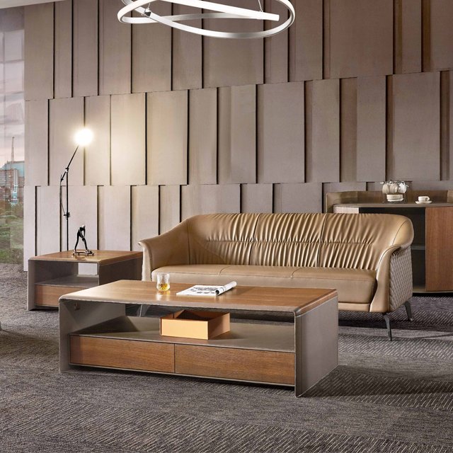 High quality Factory Price Sofa Solid Wood Frame office Furniture modern sofa set luxury design Leather office sofa