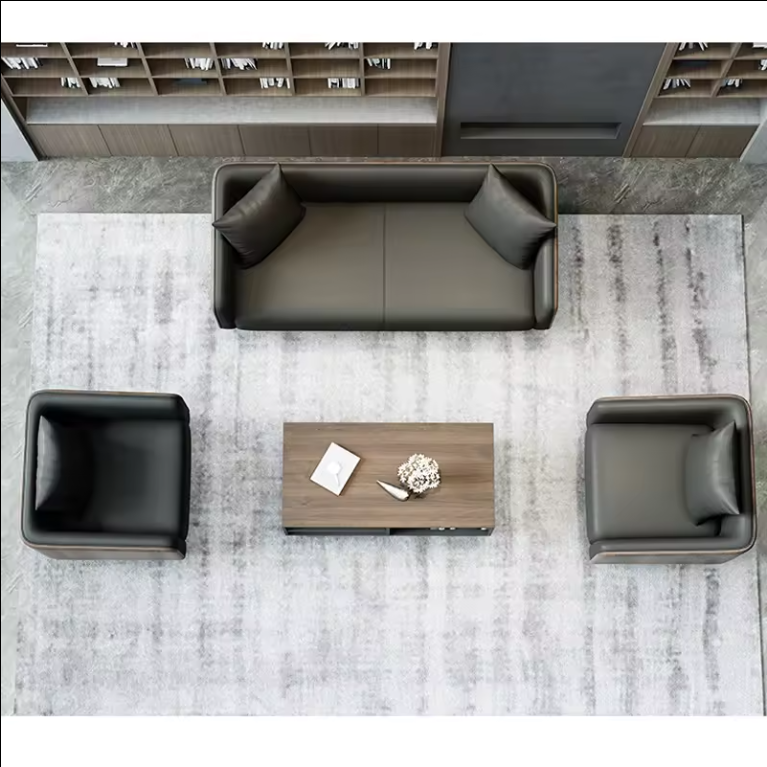 Reception Sofa Home Office Sofa Set Modern Design Sofa Minimalist Luxury Furniture Italian Style Office Leather Contemporary