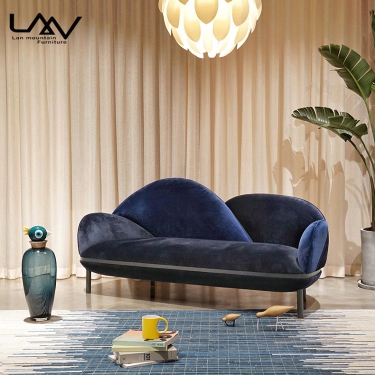Modern Small family Living room furniture office sofa public area sofa funky design comfortable velvet sofa seats
