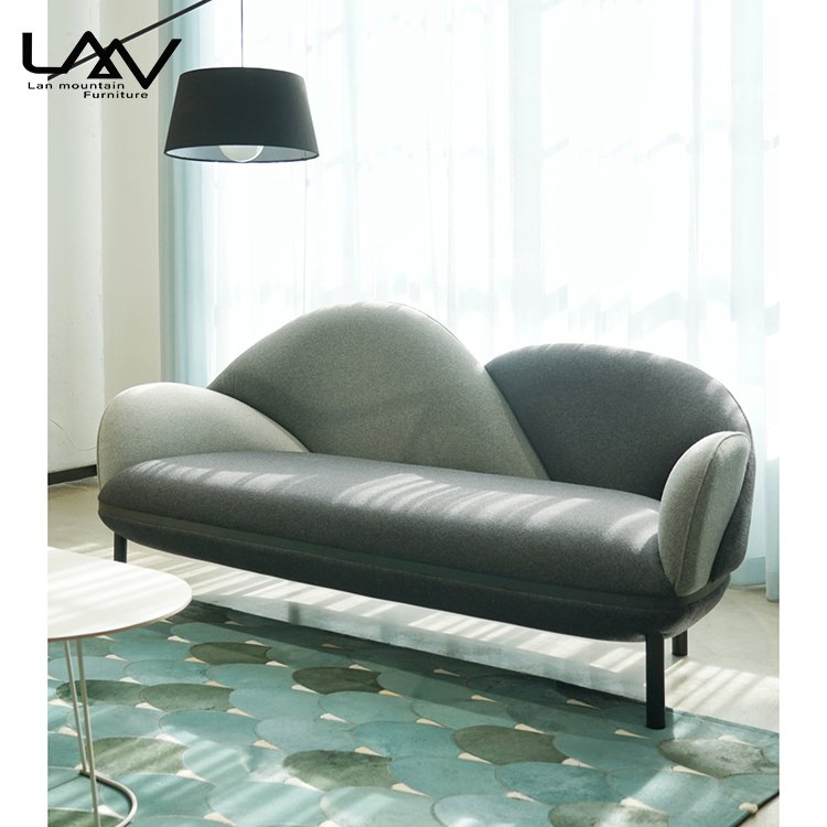 Modern Small family Living room furniture office sofa public area sofa funky design comfortable velvet sofa seats