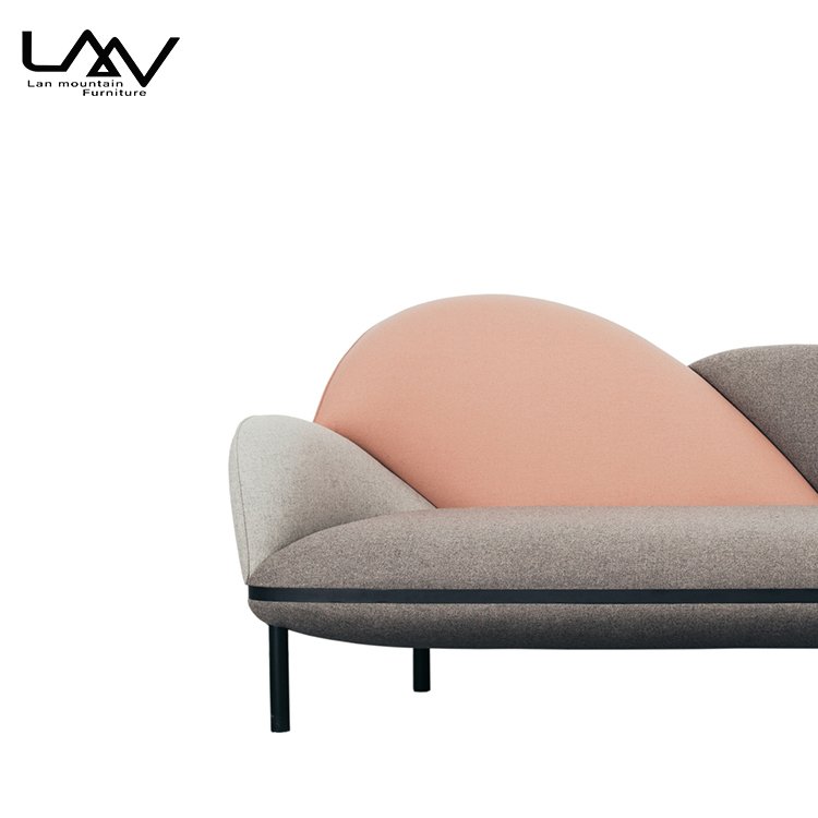 Modern Small family Living room furniture office sofa public area sofa funky design comfortable velvet sofa seats