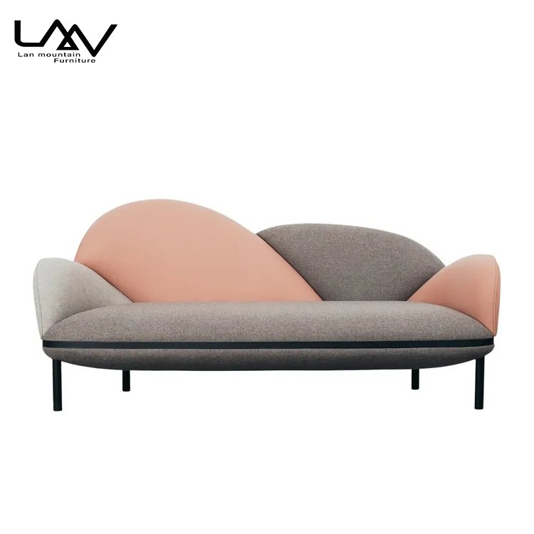 Modern Small family Living room furniture office sofa public area sofa funky design comfortable velvet sofa seats