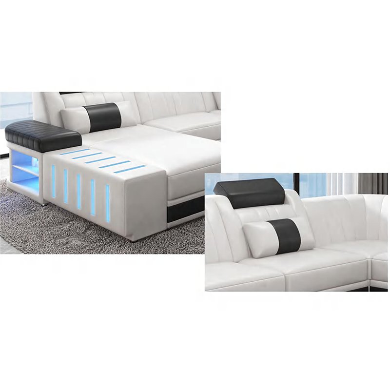 Commercial home led light leather sofa set living room furniture sectionals sofas living room furniture