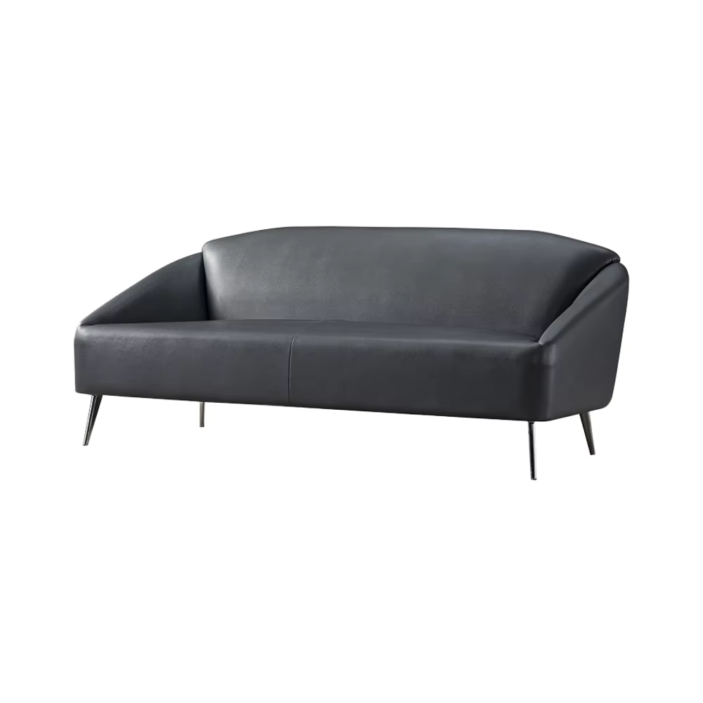 Modern 3-Seater Office Sofa Set Leather and Fabric Covered for Living Room Hotel School Hospital Use