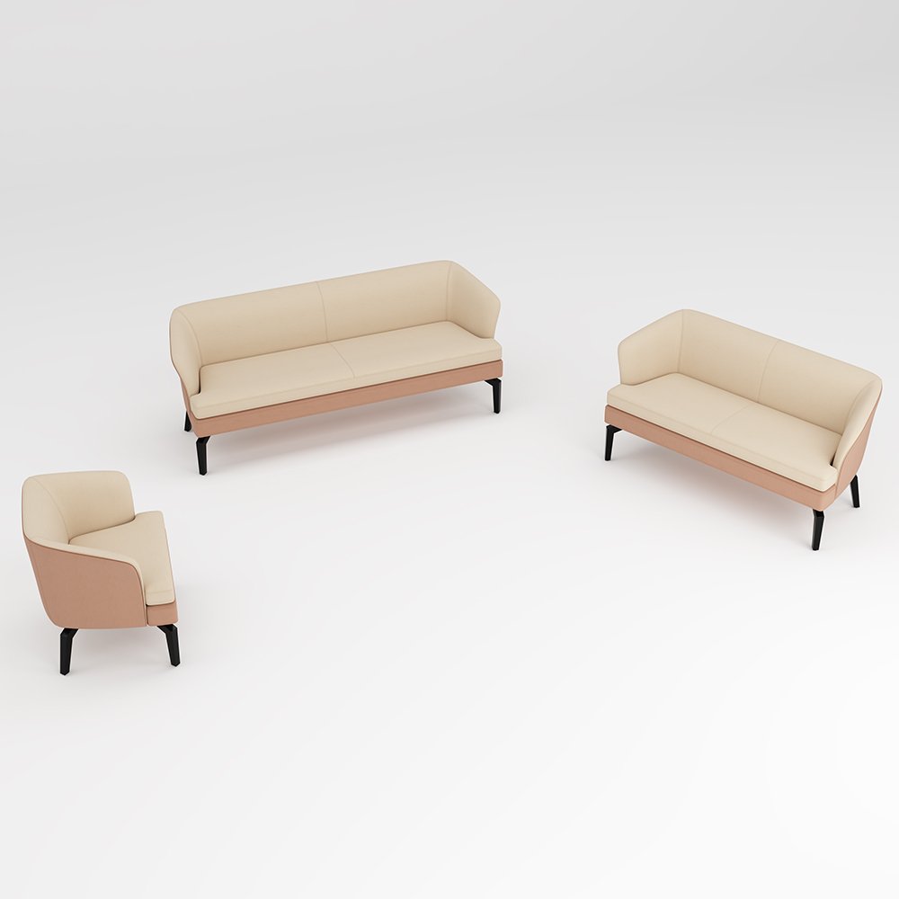 Modern Business Sofa Office Furniture Comfortable Office Sofa Customized Leather 1+2+3 Office Furniture Sofa
