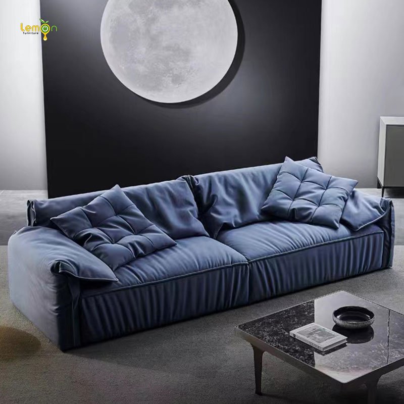 Italy design home furniture nubuck fabric feather sofa living room three seat sofa for apartment