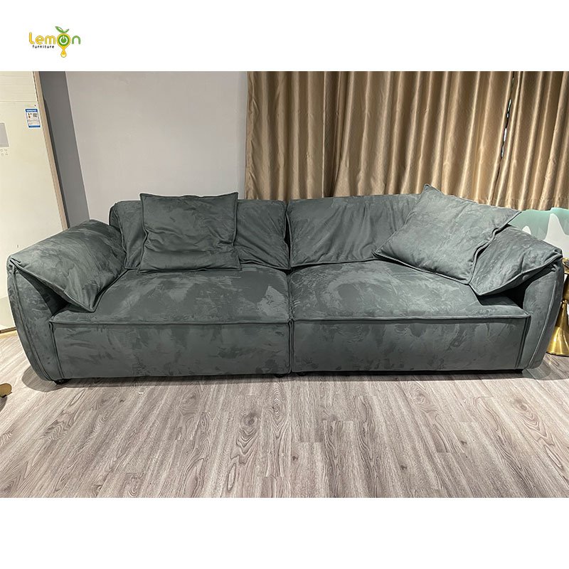 Italy design home furniture nubuck fabric feather sofa living room three seat sofa for apartment