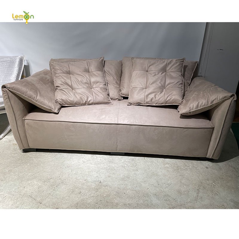 Italy design home furniture nubuck fabric feather sofa living room three seat sofa for apartment