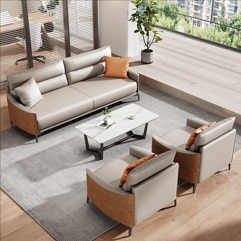 Office Sofa Set Luxury Office Talk Reception Sofa High Quality Leather Office Furniture