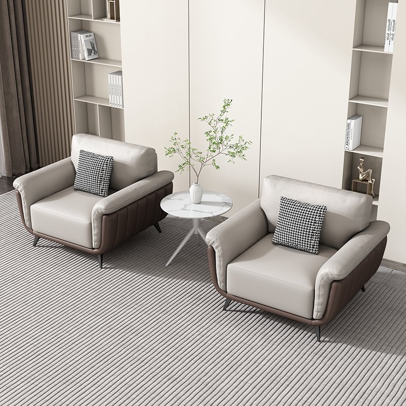 Luxury Office Sofa with Coffee Table Set Office Room Furniture Synthetic Leather Sofa Modular Modern
