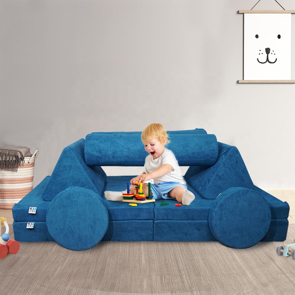 Kids Furniture DIY Sofa Couch Kids Crawling Sliding Mattress Comfort Foam Blocks Magnetic Play Couch Baby