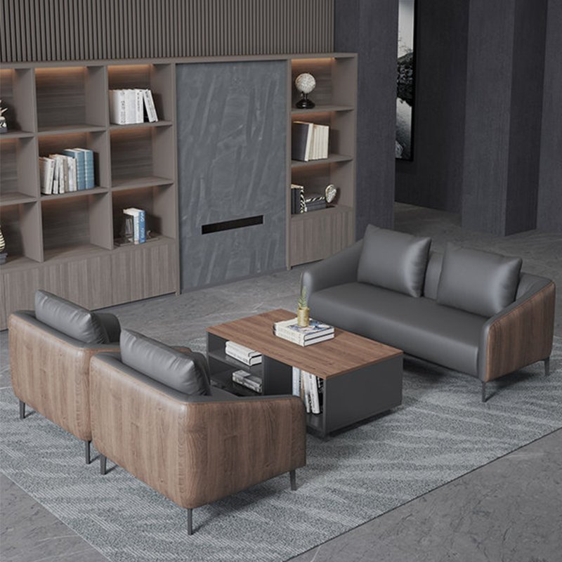 Modern Nordic Design Modular 2-Seater Leather Office Sofa Set European Style Hotels Schools Home Offices Commercial Reception
