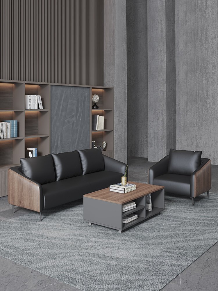 Modern Nordic Design Modular 2-Seater Leather Office Sofa Set European Style Hotels Schools Home Offices Commercial Reception