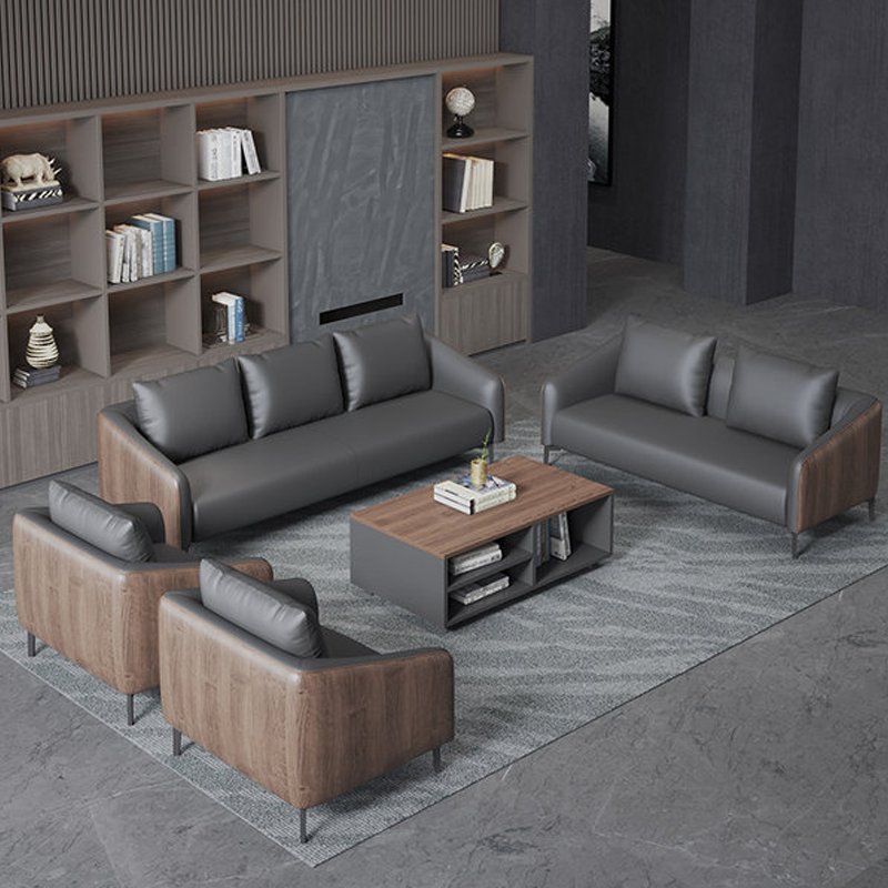 Modern Nordic Design Modular 2-Seater Leather Office Sofa Set European Style Hotels Schools Home Offices Commercial Reception