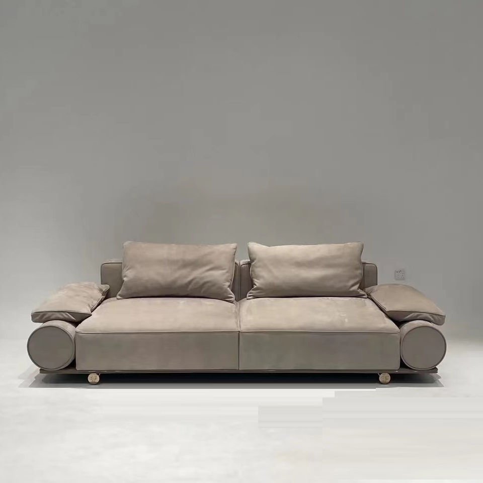 Contempo leather light luxury sectional canape modern mecco set modern furniture living room sofas