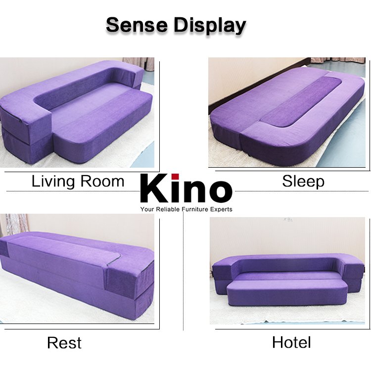 High Density Foam Folding Sofa Cum Bed Velvet Fabric Foam Sofa for Indoor