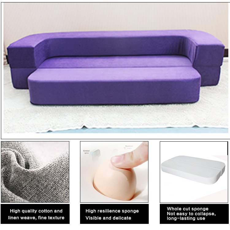 High Density Foam Folding Sofa Cum Bed Velvet Fabric Foam Sofa for Indoor