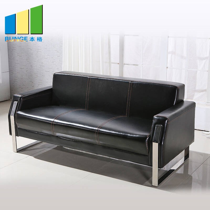 Modern Furniture Ergonomic Office Chair 3 Seater Waiting Room Arm Chair Office Leather Sofa Price