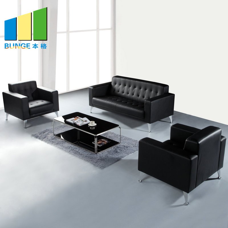 Modern Furniture Ergonomic Office Chair 3 Seater Waiting Room Arm Chair Office Leather Sofa Price