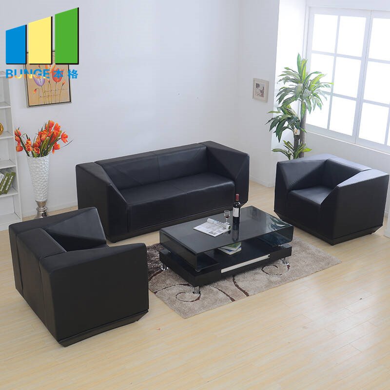 Modern Furniture Ergonomic Office Chair 3 Seater Waiting Room Arm Chair Office Leather Sofa Price