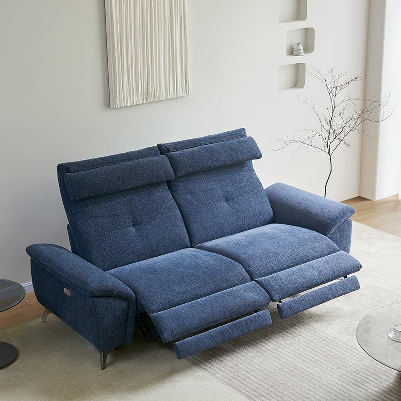 Fabric pust back sofa sets furniture living room indoor blue sofa recliner modernos design luxury for hotel and villa