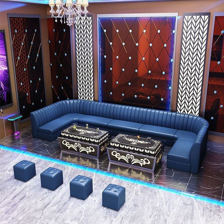 Customized Bar Or Club Lounge For Nightclub Booths Chairs Solid Wood Disco Sofa Lounge Furniture BT727