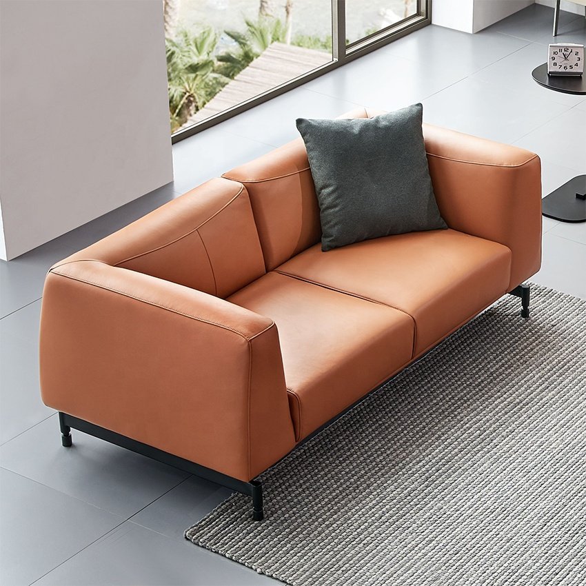Modern Leather Cover Office Small Sofa Set Reception Sofa