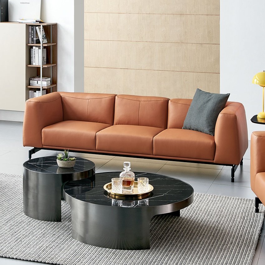 Modern Leather Cover Office Small Sofa Set Reception Sofa
