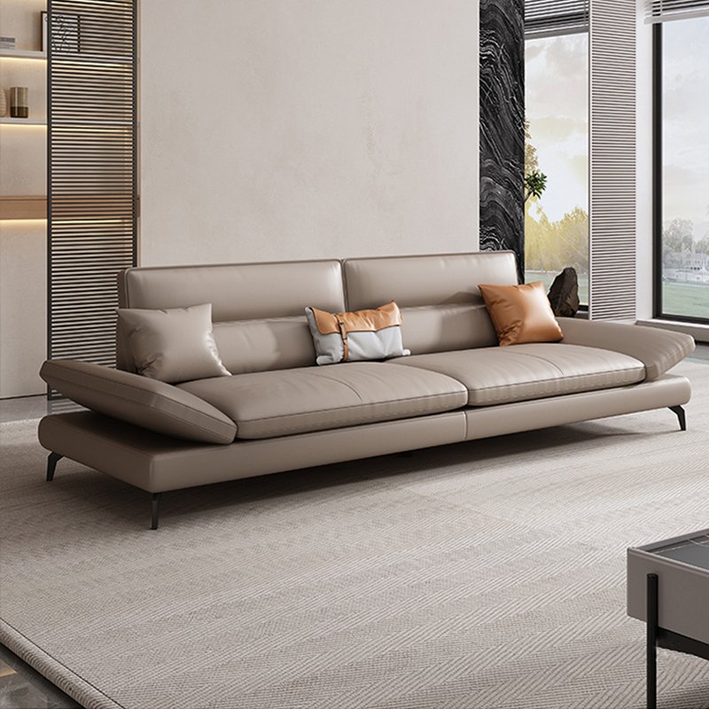 Italian Leather Minimalist Modern Office Sofa Multifunctional Business Reception Area with Three Seats for Living Room