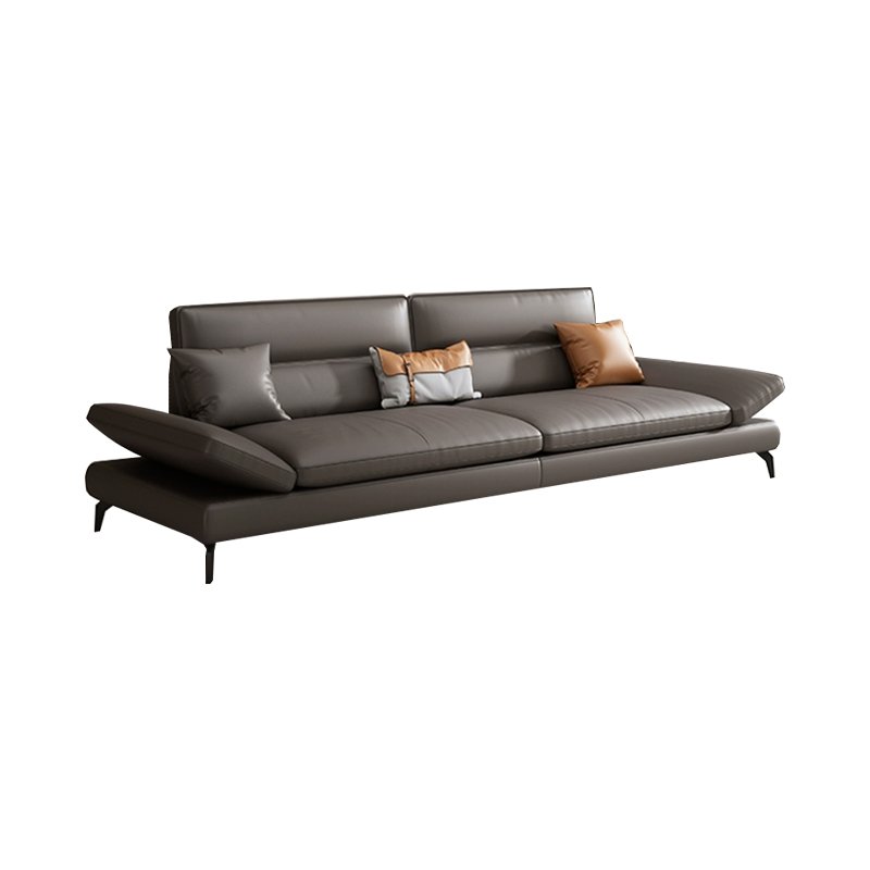 Italian Leather Minimalist Modern Office Sofa Multifunctional Business Reception Area with Three Seats for Living Room