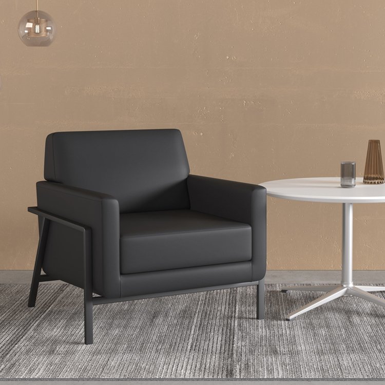 Simple Modern Design Sectional Sofa Luxury Office Leather 1 Seater Office Sofa Set Furniture