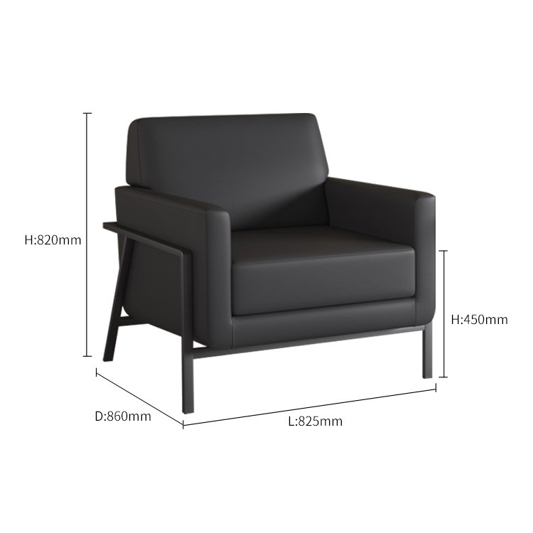 Simple Modern Design Sectional Sofa Luxury Office Leather 1 Seater Office Sofa Set Furniture