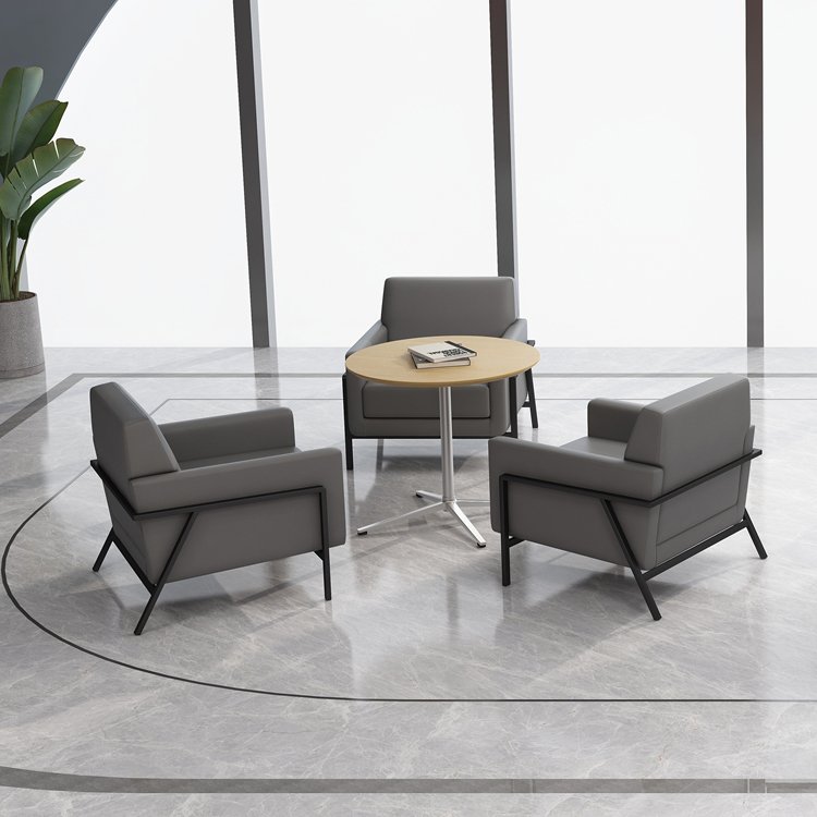 Simple Modern Design Sectional Sofa Luxury Office Leather 1 Seater Office Sofa Set Furniture