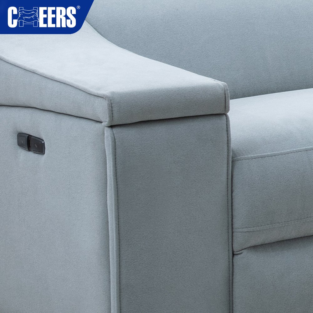 MANWAH CHEERS Fabric Living Room Sofa 5-Seater Power Reclining Sectional with Chaise and Storage for Living Room