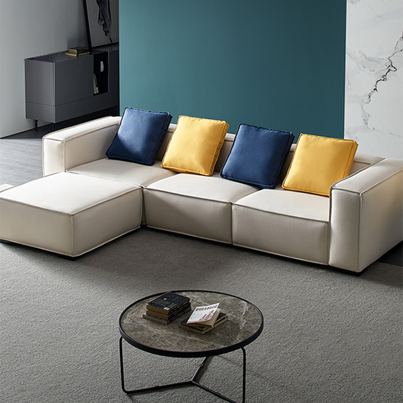 Modern Luxury home furniture living room leathaire velvet fabric leather sofa L shape sectional optional sofa set