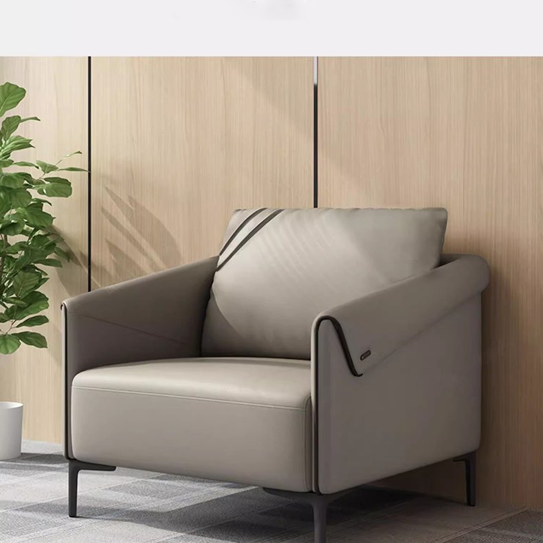 Simple Office Sofa The Best Price PU Leather Sofa with Coffee Table Set Office Room Furniture Synthetic Leather Modular Modern