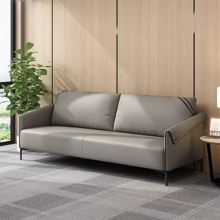 Simple Office Sofa The Best Price PU Leather Sofa with Coffee Table Set Office Room Furniture Synthetic Leather Modular Modern