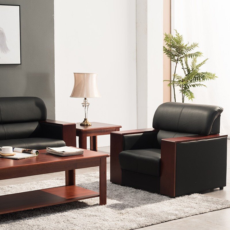 office sofa poltrona Hall reception sofa Lounge sectional sofa set luxury leather couches modern commercial office furniture