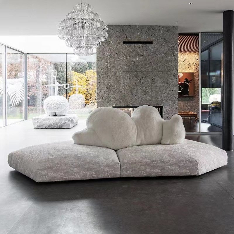 Italian Design Package Polar Bear Style European Chaise Lounge Sofa Sofa Set Cloud Sofa Luxury White Home Furniture Modern 2180