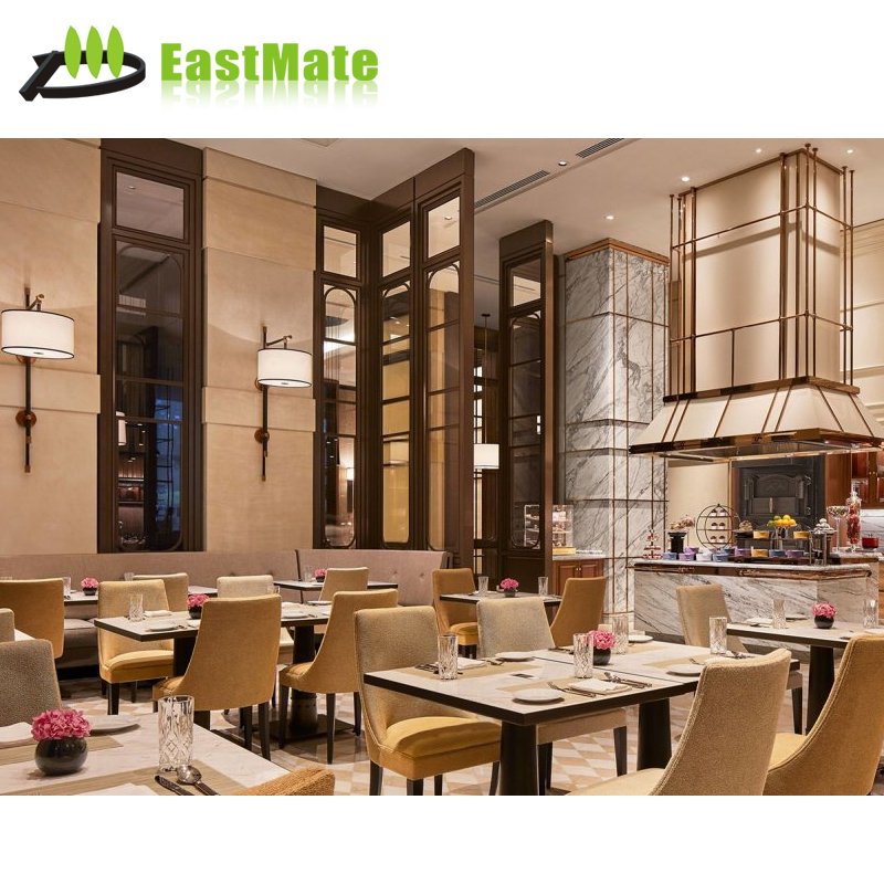 Luxury Modern Customized Hotel Apartment Cafe Restaurant Furniture Set Marble Table Leisure Chair Set Dining Table Wood