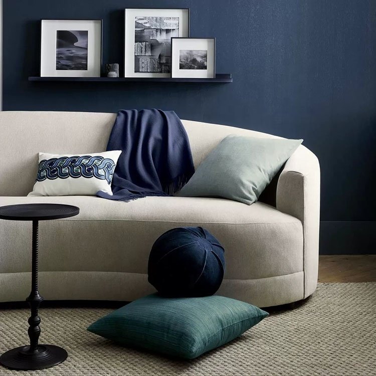 Popular Europe Home Leisure Modern White Curvo Sofa Furniture Living Room white sofa in fabric velvet