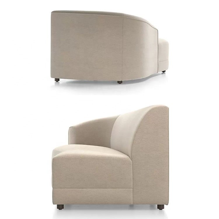 Popular Europe Home Leisure Modern White Curvo Sofa Furniture Living Room white sofa in fabric velvet
