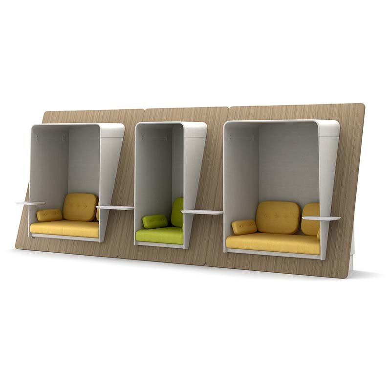 Meeting Pod Office Working Studio Sound Office Booth Sofa With Bookshelf And Pad
