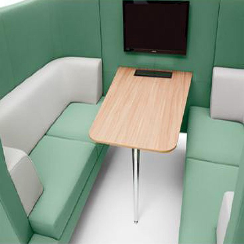 Meeting Sofa Pod Booth Private Commercial Curved Office with Weith Desk for Open Office Fabric Set Office Furniture Modern